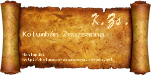 Kolumbán Zsuzsanna névjegykártya