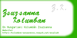 zsuzsanna kolumban business card